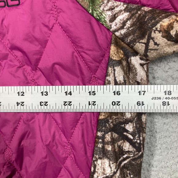DSG Realtree Camo Quilted Jacket Womens Medium Pink Hooded Full Zip Outdoors - Picture 3 of 10
